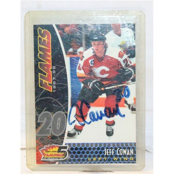 JEFF COWAN AUTOGRAPHED SAINT JOHN FLAMES