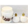 Image 1 : VINTAGE MILK MUSTARD JAR + MILK HOBNAIL SALT