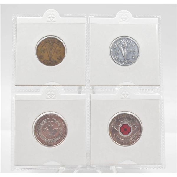 WWII CANADA COMMEMORATIVE 4 COIN SET