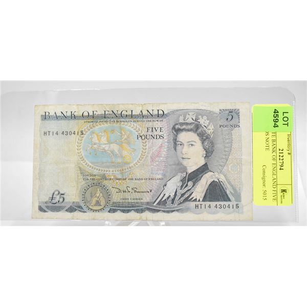 NO DATE BANK OF ENGLAND FIVE POUNDS NOTE