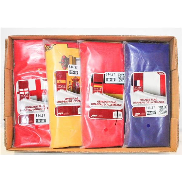 NEW 4 FLAGS - FRANCE, GERMANY, SPAIN & ENGLAND