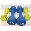 Image 1 : TWO 5LB & TWO 10LB DUMBELLS