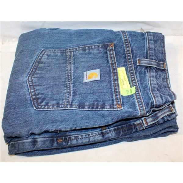 MENS 36X30 CARHARTT BLUE JEANS, RELAXED FIT