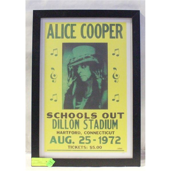 FRAMED ALICE COOPER POSTER PRINT