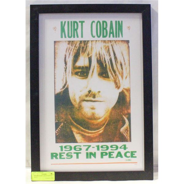FRAMED KURT COBAIN REST IN PEACE