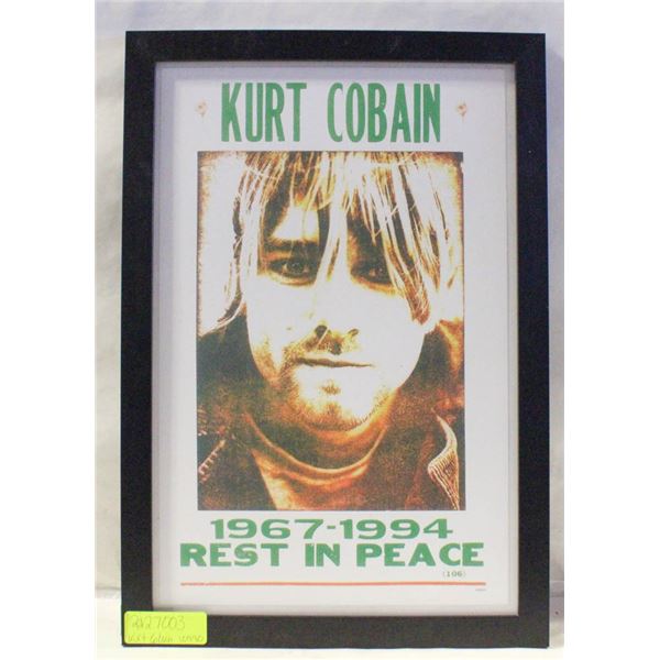 FRAMED KURT COBAIN REST IN PEACE