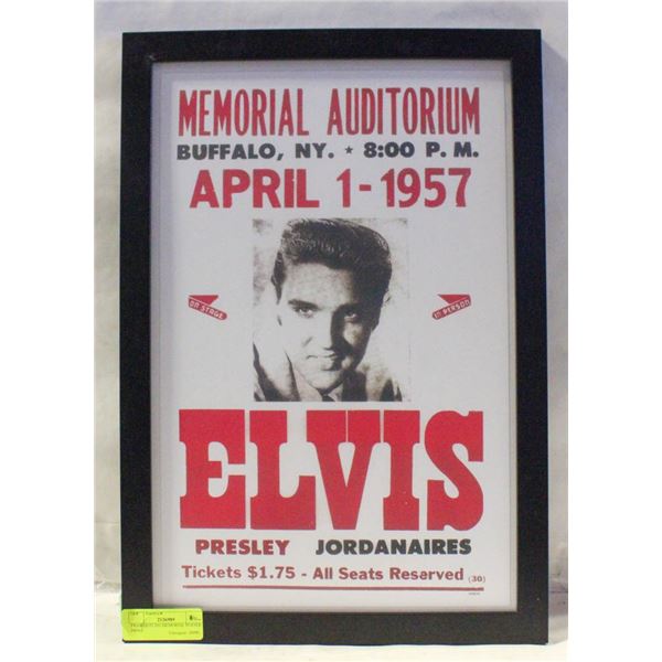 FRAMED ELVIS MEMORIAL POSTER PRINT
