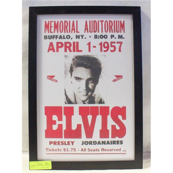 FRAMED ELVIS MEMORIAL POSTER PRINT
