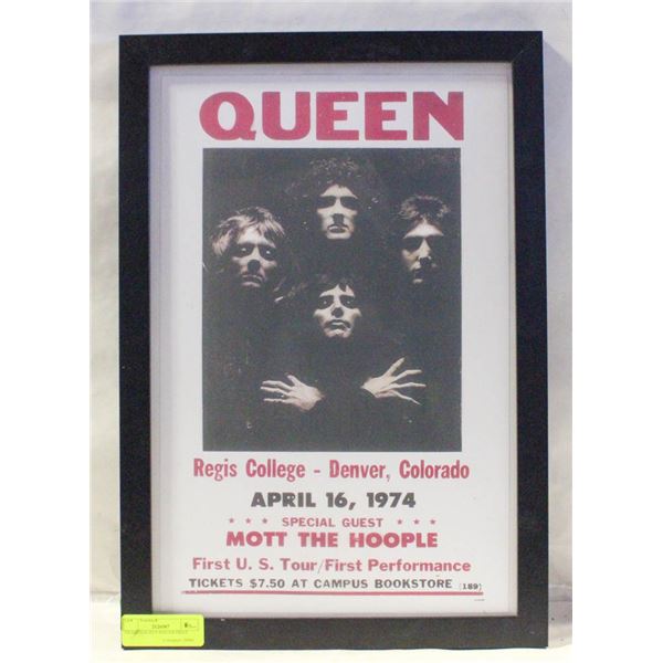 FRAMED QUEEN POSTER PRINT