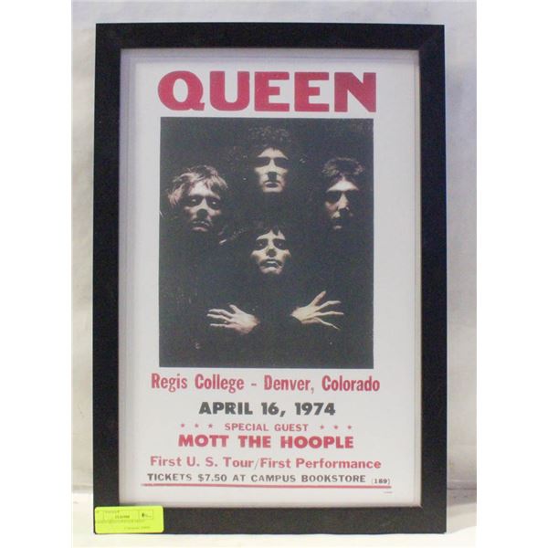 FRAMED QUEEN POSTER PRINT