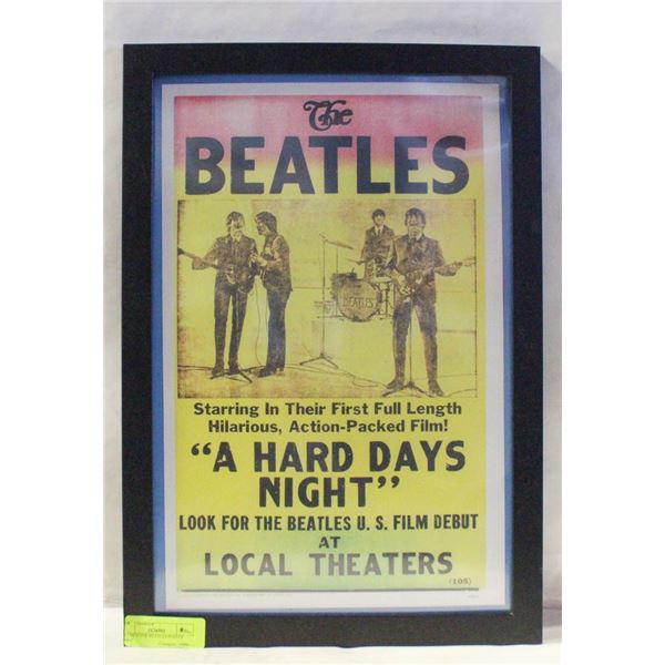 FRAMED THE BEATLES POSTER PRINT