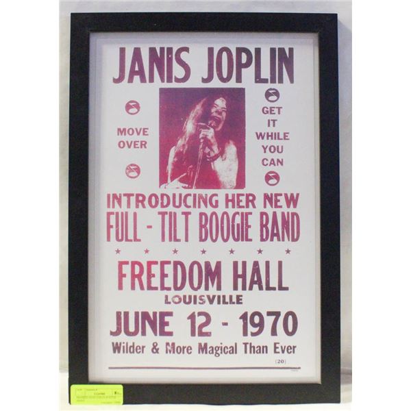 FRAMED JANIS JOPLIN POSTER PRINT