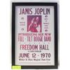 Image 1 : FRAMED JANIS JOPLIN POSTER PRINT