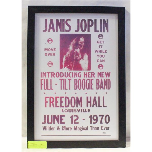 FRAMED JANIS JOPLIN POSTER PRINT