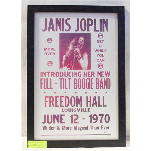 FRAMED JANIS JOPLIN POSTER PRINT