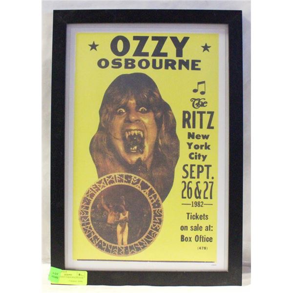 FRAMED OZZY OSBOURNE POSTER PRINT