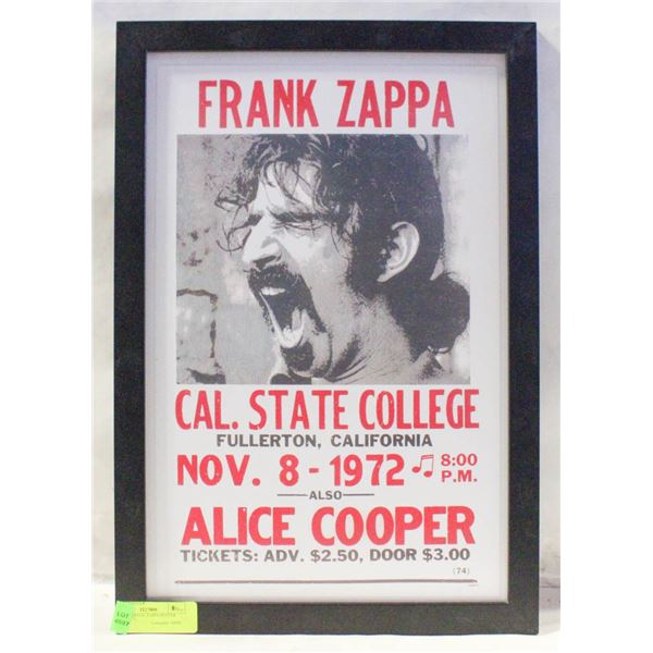 FRAMED FRANK ZAPPA POSTER PRINT