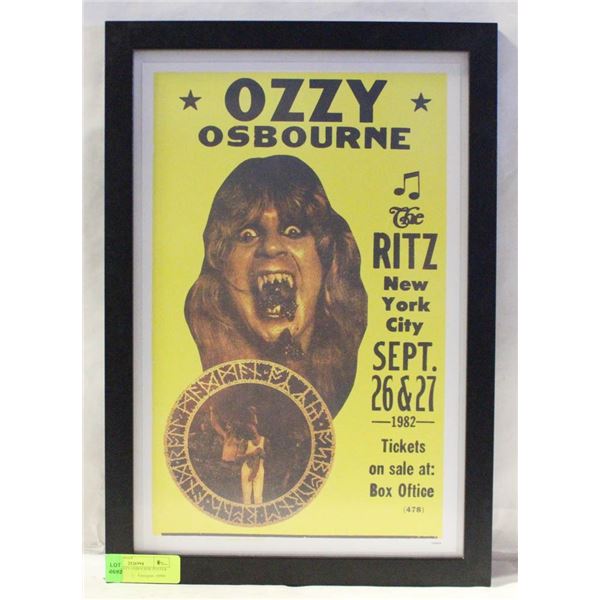 FRAMED OZZY OSBOURNE POSTER PRINT