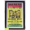 Image 1 : FRAMED SHA NA NA FILLMORE WEST POSTER PRINT