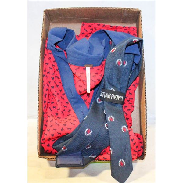 EQUINE LADIES BLOUSE SIZE L + BRAGHENTI TIE
