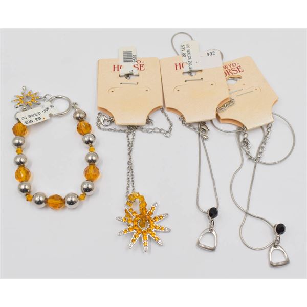 NEW LOT OF 4 EYO HORSE JELEWERY COWGIRL STYLE