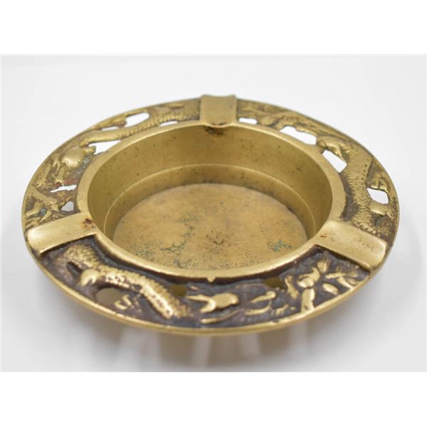ANTIQUE BRASS ASHTRAY