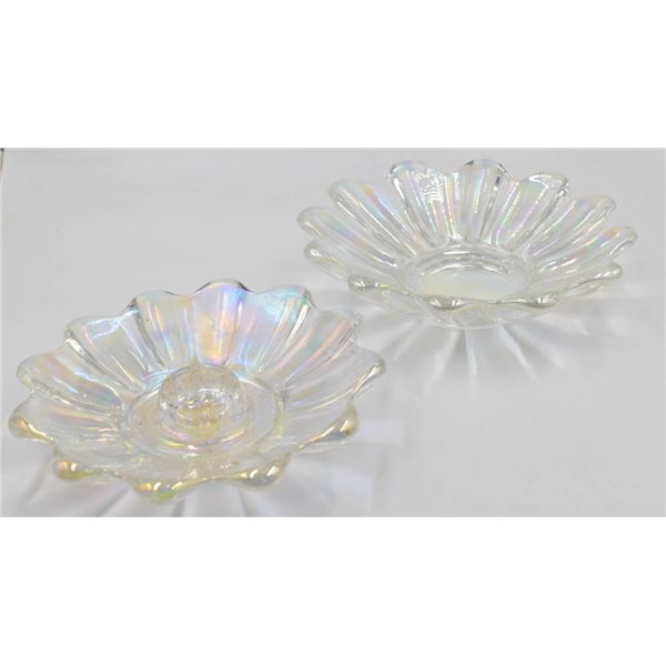 LOT OF TWO VINTAGE CARNIVAL RAINBOW CANDLE