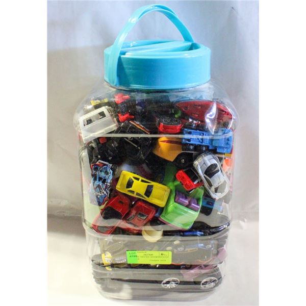 50+ CARS, TRUCKS, ASSORTED TOYS IN LARGE