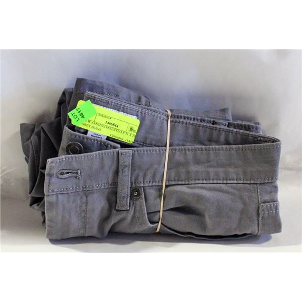 NEW AMAZON ESSENTIALS 31 X 28 GREY JEANS