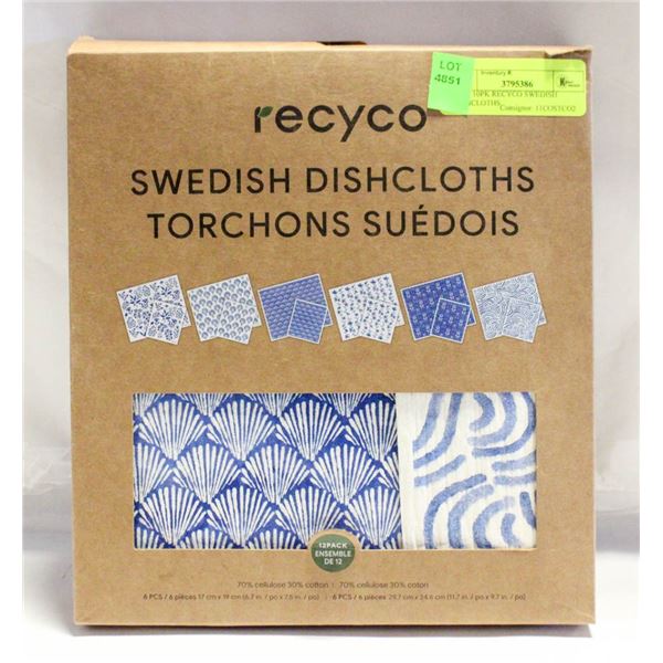 NEW 10PK RECYCO SWEDISH DISHCLOTHS