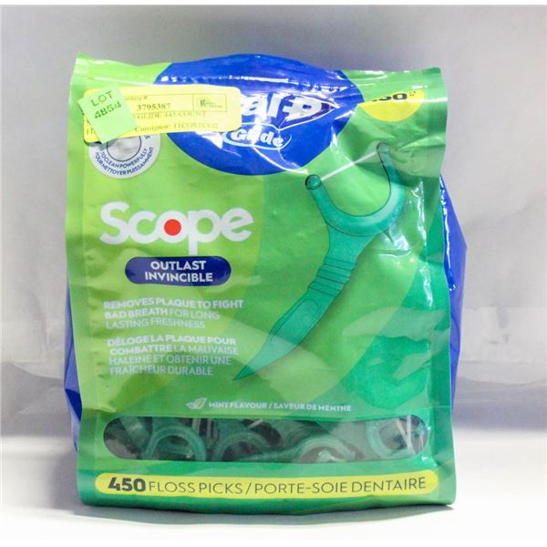 NEW ORAL-B GLIDE 445 COUNT FLOSS PICKS