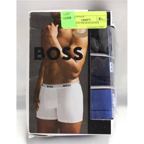 NEW W BOX 3PK BOSS BOXER BRIEFS XL