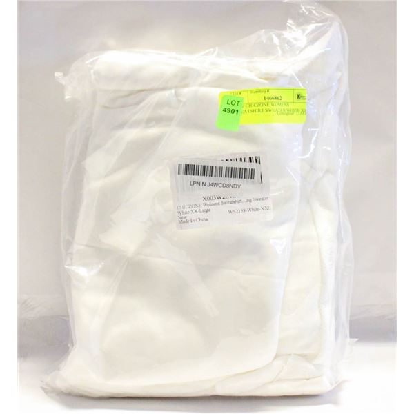 NEW CHICZONE WOMENS SWEATSHIRT SWEATER WHITE XXL