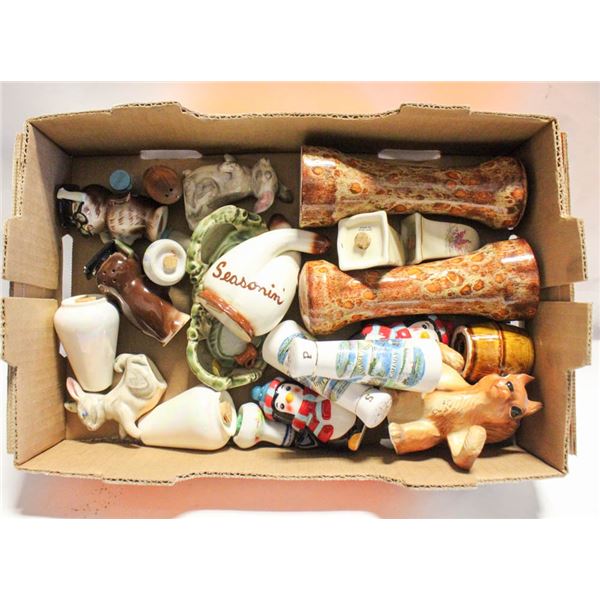 LOT OF VARIOUS SALT AND PEPPER SHAKERS