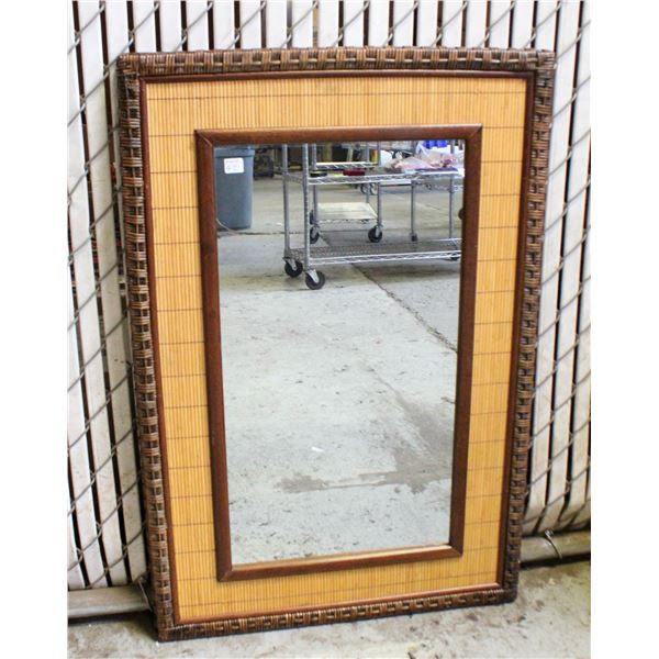 WICKER FRAMED MIRROR