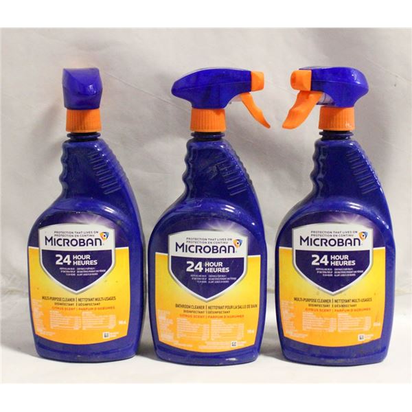 LOT OF 3 MICROBAN CLEANERS