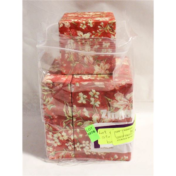 LOT OF TWO FLOWER MOTIF STORAGE BOXES