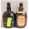 Image 1 : 2 VINTAGE GRAND OLD PARR EMPTY DARK BROWN GLASS