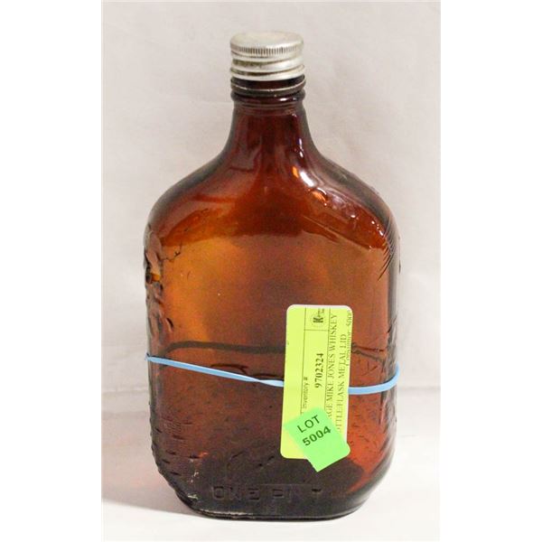 VINTAGE MIKE JONES WHISKEY BOTTLE/FLASK METAL LID