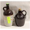 Image 1 : 2 VINTAGE BROWN STONEWARE LIQUOUR JUGS