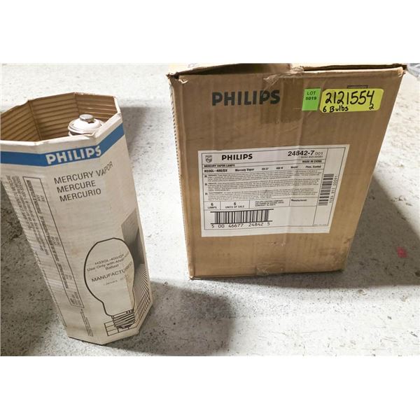 BOX WITH SIX 400WATT MERCURY VAPOUR BULBS