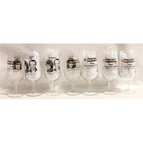 VINTAGE 8 STAGE WEST MAYFIELD INN GLASSES JUNE