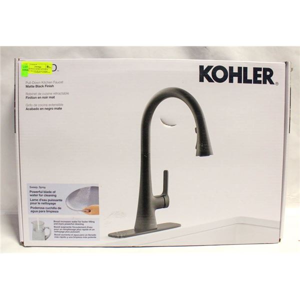 KOHLER PULL-DOWN KITCHEN FAUCET MATTE BLACK FINISH