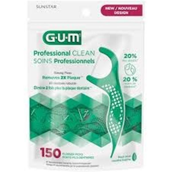 2 X 150 FLOSS PICKS GUM PROFESSIONAL CLEAN