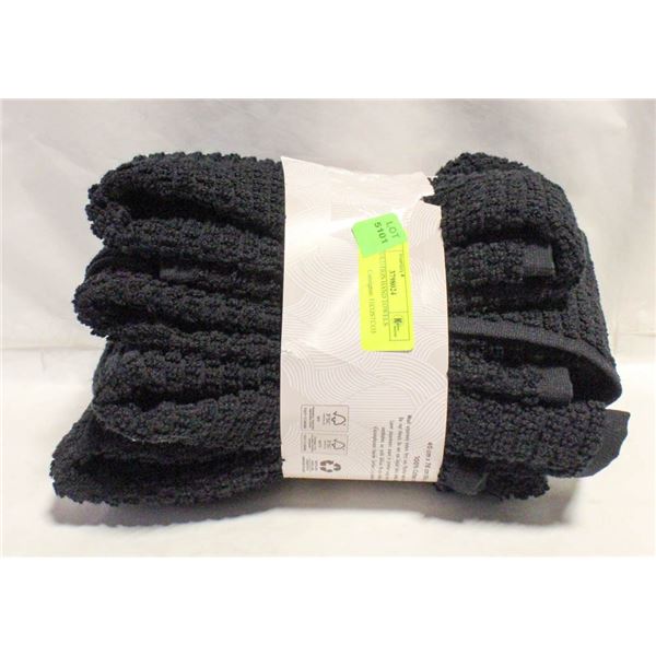 4PK EVOLUTION HAND TOWELS BLACK