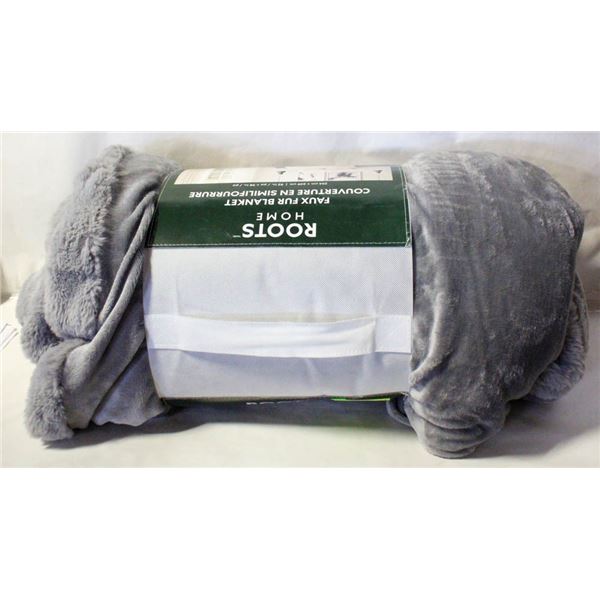 ROOTS HOME FAUX FUR QUEEN BLANKET 92 X 98"