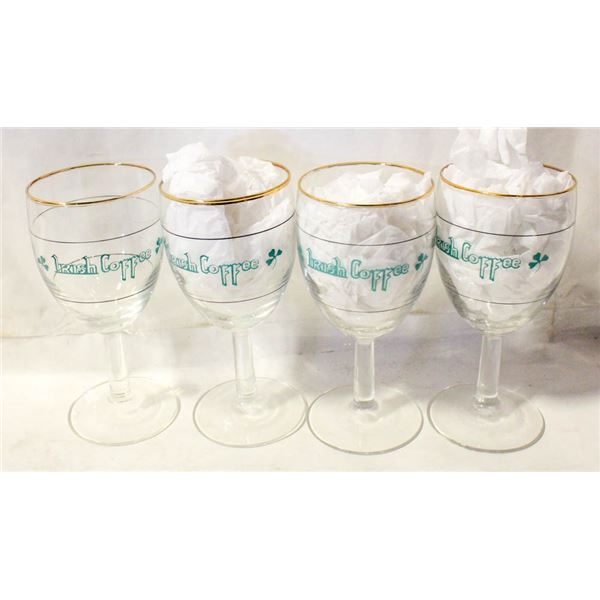 VINTAGE 4 IRISH COFFEE LIQUOR CUPS CRYSTAL D'ARQUE