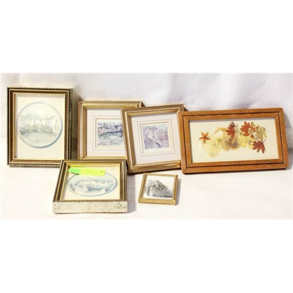 LOT OF MINATURE FRAMED ARTWORK