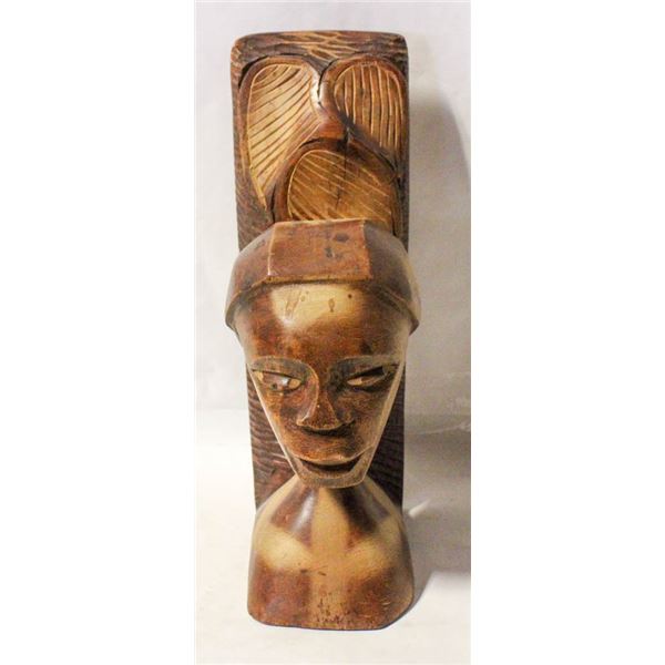VINTAGE HAND CARVED NATIVE BUST