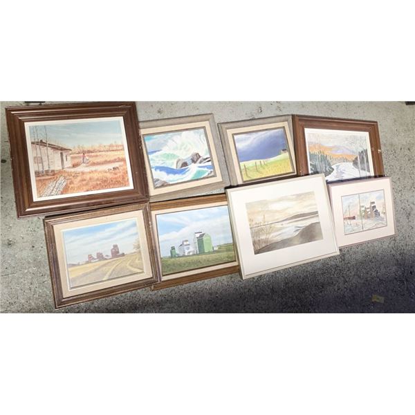 LOT OF VARIOUS STYLE PAINTINGS LOCAL ARTISTS